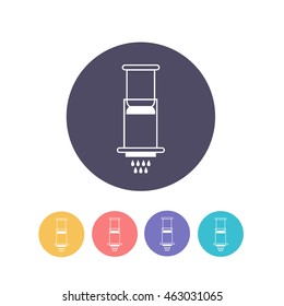 aeropress icon. device for brewing coffee. vector illustration