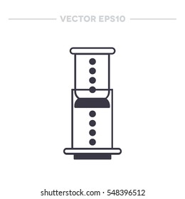 aeropress icon. device for brewing coffee. vector illustration