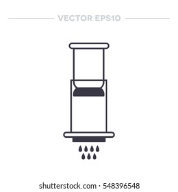 aeropress icon. device for brewing coffee. vector illustration