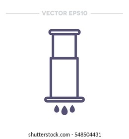 aeropress icon. device for brewing coffee. vector illustration