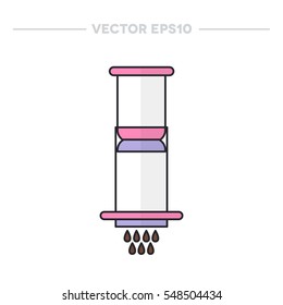 aeropress icon. device for brewing coffee. vector illustration