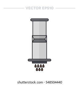 aeropress icon. device for brewing coffee. vector illustration