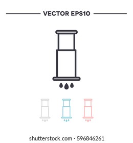 aeropress icon. device for brewing coffee. vector illustration