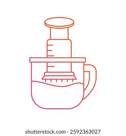 aeropress icon with white background vector stock illustration