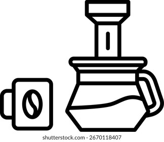 Diseño de ícono de Vector de línea Aeropress