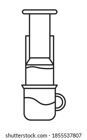 aeropress in a white background vector illustration design