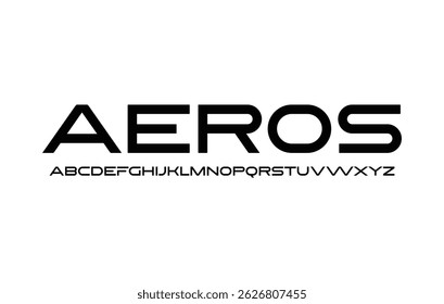 Aeros Font – Uppercase Letters, Numbers, and Symbols | Clean Isolated Vector Typography