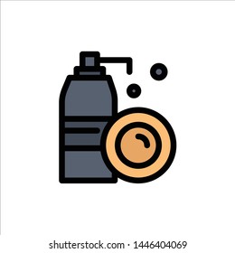 Aerosol, Bottle, Cleaning, Spray  Flat Color Icon. Vector icon banner Template