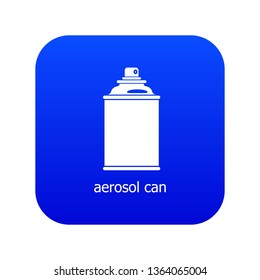 Aerosol can icon blue vector isolated on white background