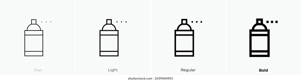 aerosol can icon. Thin, Light Regular And Bold style design isolated on white background