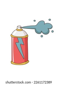 Aerosol Zylinder Spray Symbol. Farbspritzer können im flachen Cartoon-Stil verwendet werden. Einzeln auf weißem Hintergrund. Vektorgrafik