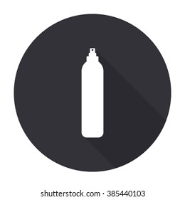 aerosol icon with long shadow - vector round button