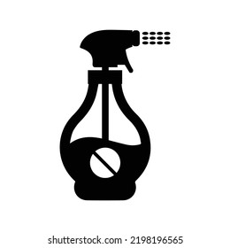 Aerosol insecticide spray bottle icon | Black Vector illustration |