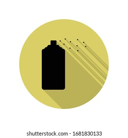 icono de la sombra larga de aerosol. Glifo simple, vector plano de iconos web para ui y ux, sitio web o aplicación móvil