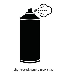 Aerosol paint spray can flat vector icon 