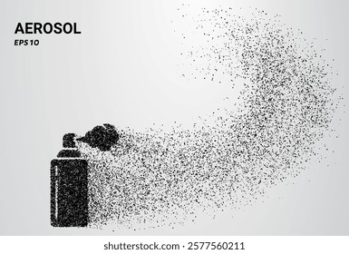 Aerosol of particles. Aerosol consists of small circles. Vector illustration.