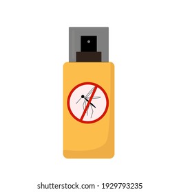 Aerosol protection against mosquito bites, spray against insect bites, vector icon in flat style on a white background.