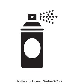 Ícone de lata aerossol para pintura de arte de grafite e aplicação de desodorante ou spray de cabelo representando um recipiente pressurizado com bico vetor ícone de glifo sólido