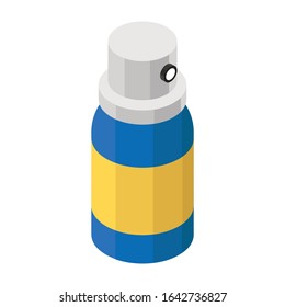Aerosol spray in isometric vector design.
