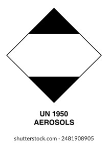 AEROSOLS SIGN VECTOR ILLUSTRATION, UN 1950 AEROSOLS LABEL, ADHESIVE SIGN UN1950 AEROSOLS, ADHESIVE SPRAY SIGN ISOLATED, UN1950 STICKER FOR PACKING