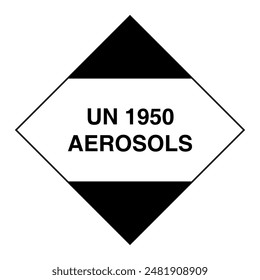 AEROSOLS SIGN VECTOR ILLUSTRATION, UN 1950 AEROSOLS LABEL, ADHESIVE SIGN UN1950 AEROSOLS, ADHESIVE SPRAY SIGN ISOLATED, UN1950 STICKER FOR PACKING