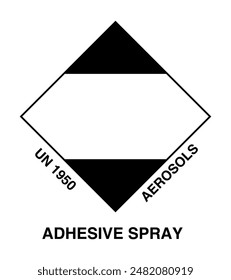 AEROSOLS SIGN VECTOR ILLUSTRATION, UN 1950 AEROSOLS LABEL, ADHESIVE SIGN UN1950 AEROSOLS, ADHESIVE SPRAY SIGN ISOLATED, UN1950 STICKER FOR PACKING.