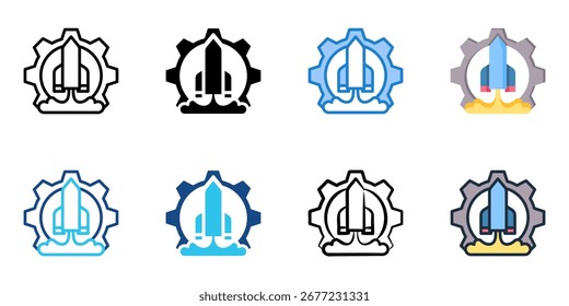 Aerospace Engineering icon set multiple style collection 
