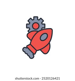 aerospace engineering icon. vector.Editable stroke.linear style sign for use web design,logo.Symbol illustration.