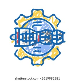 aerospace engineering mechanical engineer doodle icon sketch vector. aerospace engineering mechanical engineer sign. isolated symbol illustration