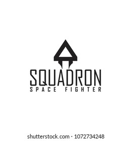 AEROSPACE FIGHTER SQUADRON PLANE logo design vector