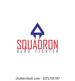 AEROSPACE FIGHTER SQUADRON PLANE logo design vector
