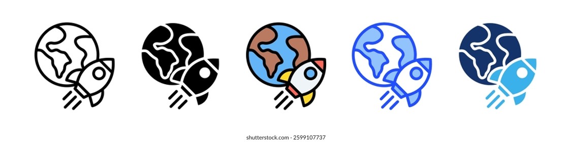 Aerospace Icon Set With Multiple Style Collection