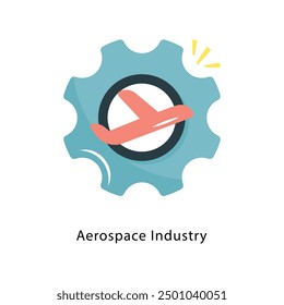 Aerospace Industry Vector Flat Icon Design-Illustration Symbol auf weißem Hintergrund EPS 10 Datei