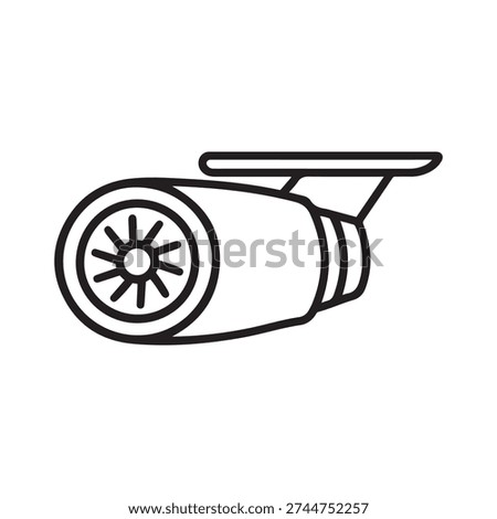 Aerospace Jet Engine Turbine Icon - Aircraft Propulsion System and Aviation Engineering Vector Illustration