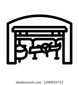 vector de icono de la línea de ingeniero aeronáutico de fabricación aeroespacial. signo de ingeniero aeronáutico de fabricación aeroespacial. símbolo de contorno aislado ilustración negra