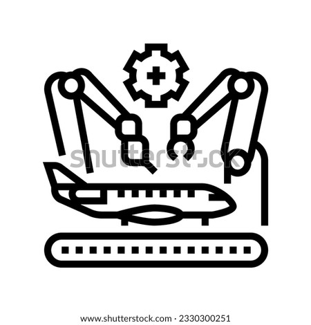 aerospace manufacturing aeronautical engineer line icon vector. aerospace manufacturing aeronautical engineer sign. isolated contour symbol black illustration