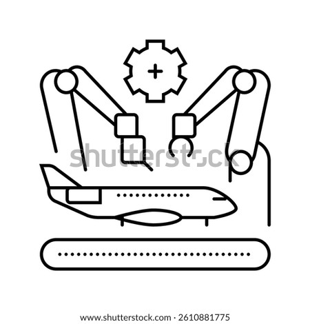 aerospace manufacturing aeronautical engineer line icon vector. aerospace manufacturing aeronautical engineer sign. isolated contour symbol black illustration