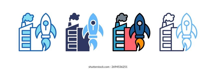 Icono de fabricación aeroespacial Ilustración vectorial multiestilo