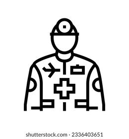 aerospace medicine aeronautical engineer line icon vector. aerospace medicine aeronautical engineer sign. isolated contour symbol black illustration