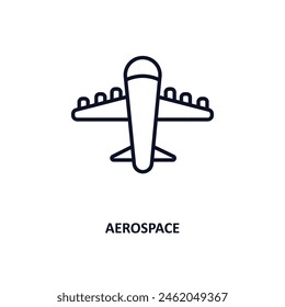 aerospace outline icon.  Thin line icon from astronomy collection. Editable vector isolated on white background