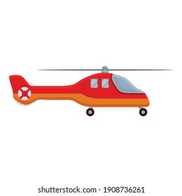 Aerospace rescue helicopter icon. Cartoon of aerospace rescue helicopter vector icon for web design isolated on white background