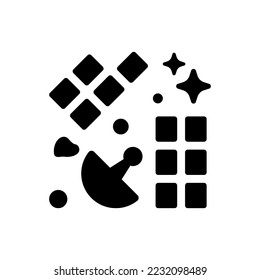 Icono de los desechos de satélites aeroespaciales (ilustración vectorial)