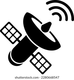 aerospace satellite telecommunication glyph icon