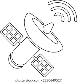 aerospace satellite telecommunication outline icon