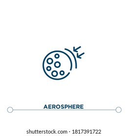 aerosphere outline vector icon. simple element illustration. aerosphere outline icon from editable astronomy concept. can be used for web and mobile
