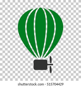 Aerostat Balloon EPS vector icon. Illustration style is flat iconic bicolor green and gray symbol.