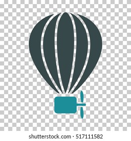 Aerostat Balloon EPS vector icon. Illustration style is flat iconic bicolor soft blue symbol.