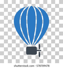 Aerostat Balloon icon. Vector illustration style is flat iconic bicolor symbol, smooth blue colors, transparent background. Designed for web and software interfaces.