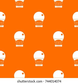 Aerostat balloon pattern repeat seamless in orange color for any design. Vector geometric illustration