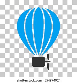 Aerostat Balloon vector icon. Illustration style is flat iconic bicolor blue and gray symbol on a transparent background.